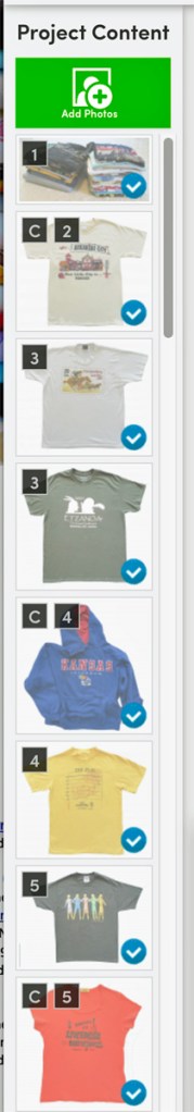 A column of thumbnail images showing the numbers beside each that indicate the page on which the image appears.